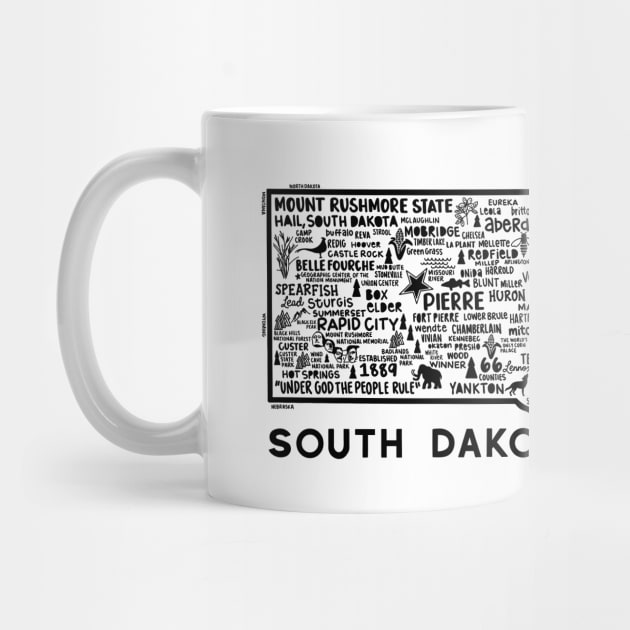 South Dakota Map by fiberandgloss